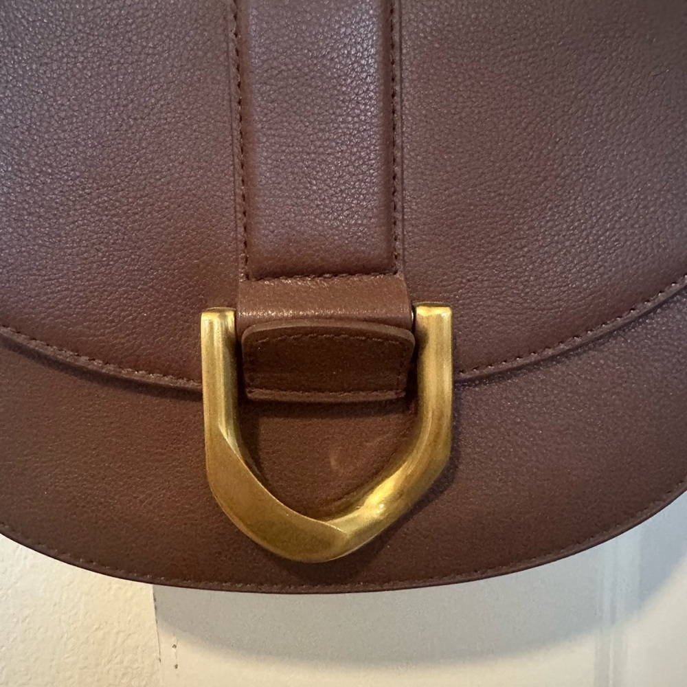 Charles & Keith Brown Shoulder Bag with Gold Buckle - Picture 3 of 9